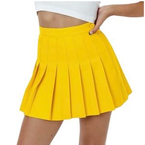 NWOT American Apparel Yellow Skater/Tennis Mini Skirt- Size XS